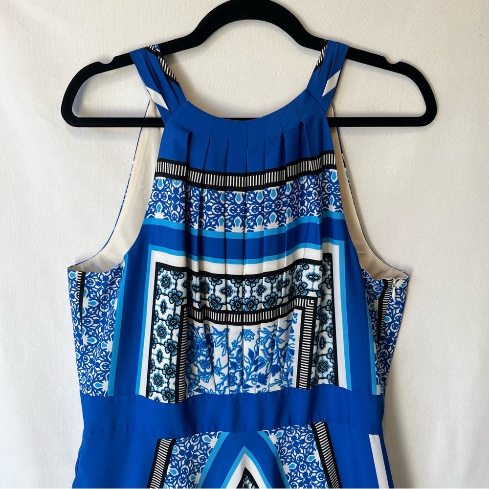Eliza J Long maxi dress dress 16 Blue Sleeveless Tied Keyhole back Womens Tall - Picture 4 of 11